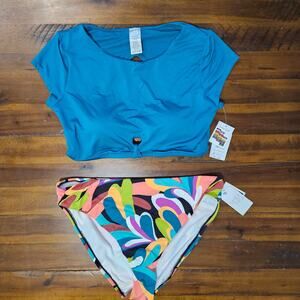 Time & Tru Women's 2 piece swimsuit, Size L